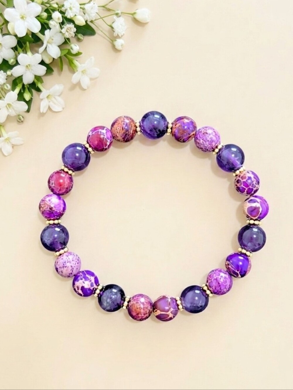 Amethyst/Imperial Jasper Bracelet